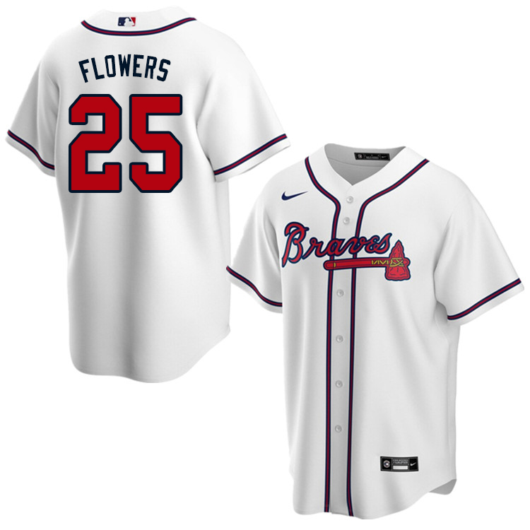 Nike Men #25 Tyler Flowers Atlanta Braves Baseball Jerseys Sale-White